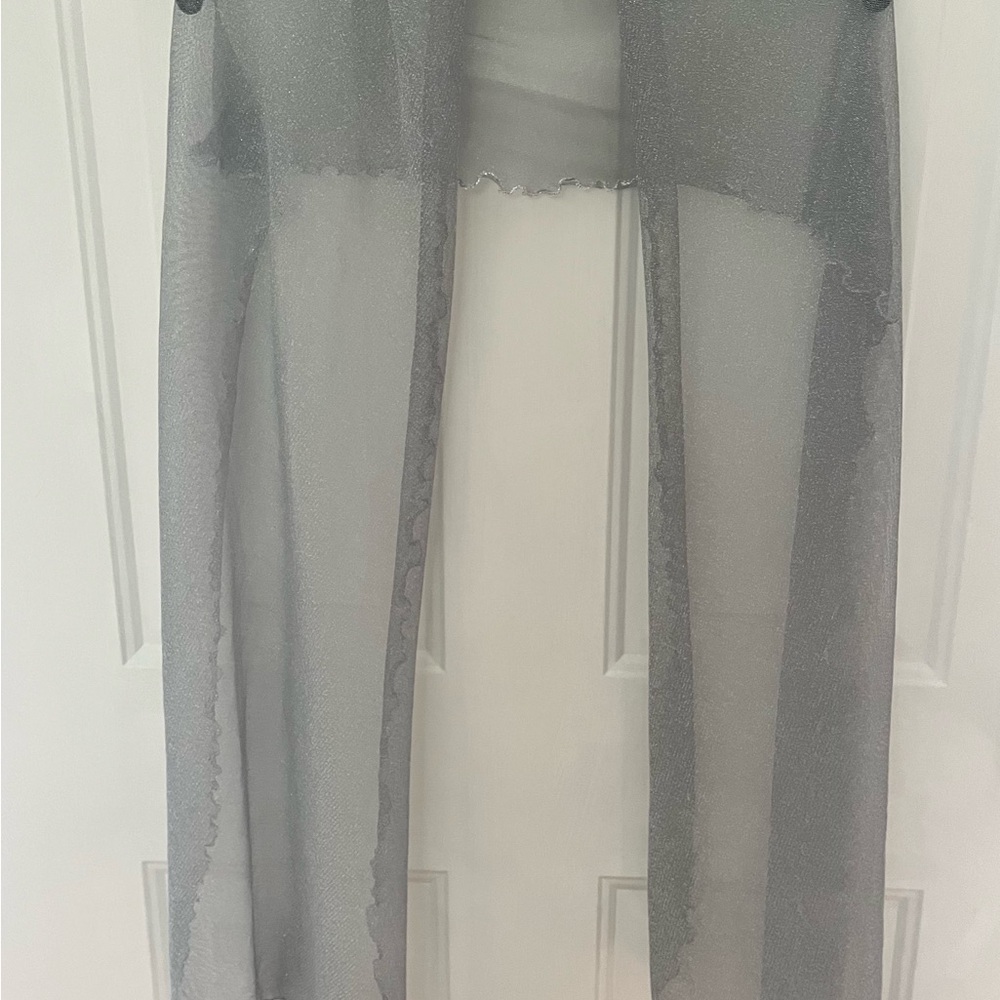 Sheer Sparkle Scarf or Cover-Up in Shimmery Grey